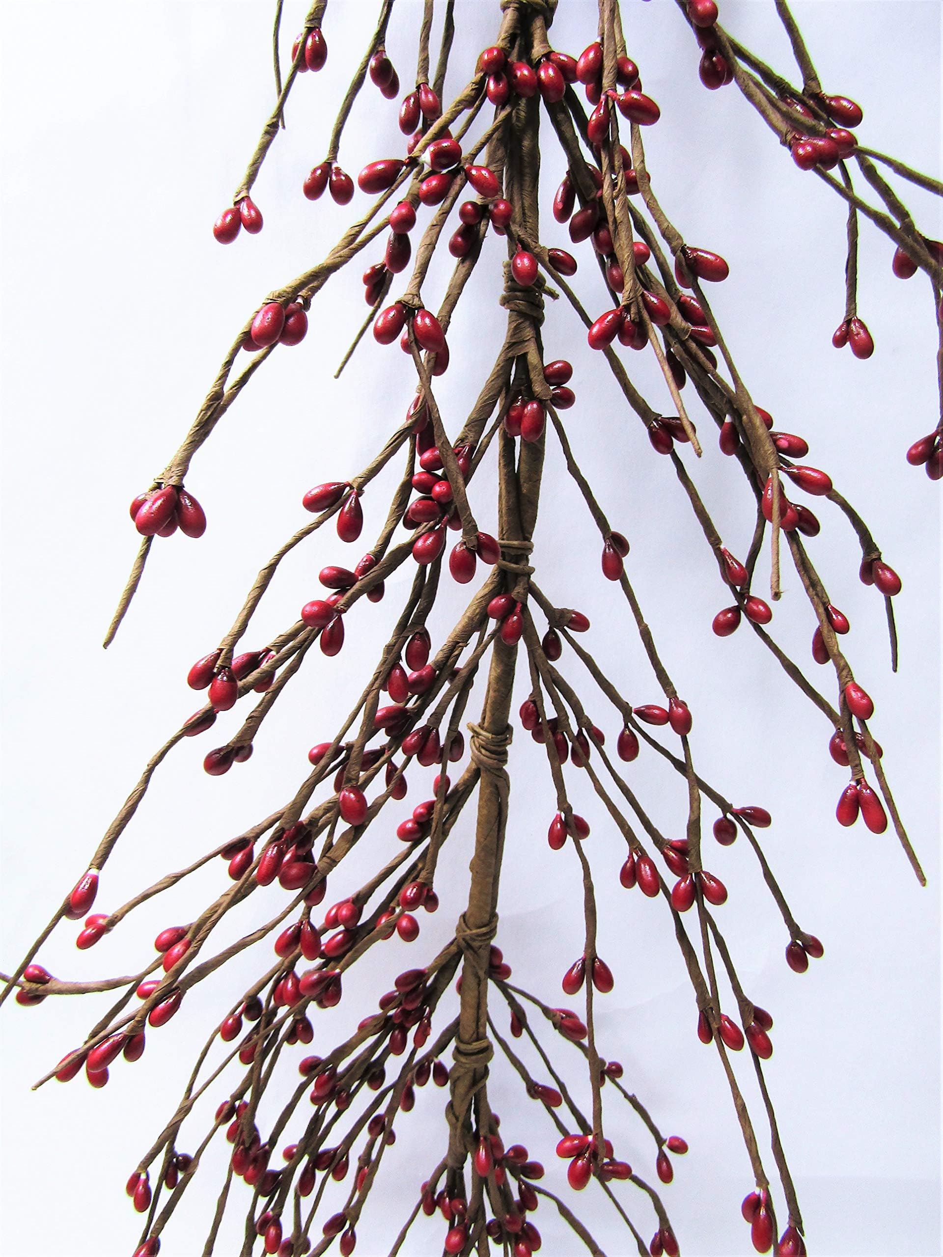 KMI International Primitive Red Mix 55 Inch Pip Rice Berry Garland Flexible and Bendable