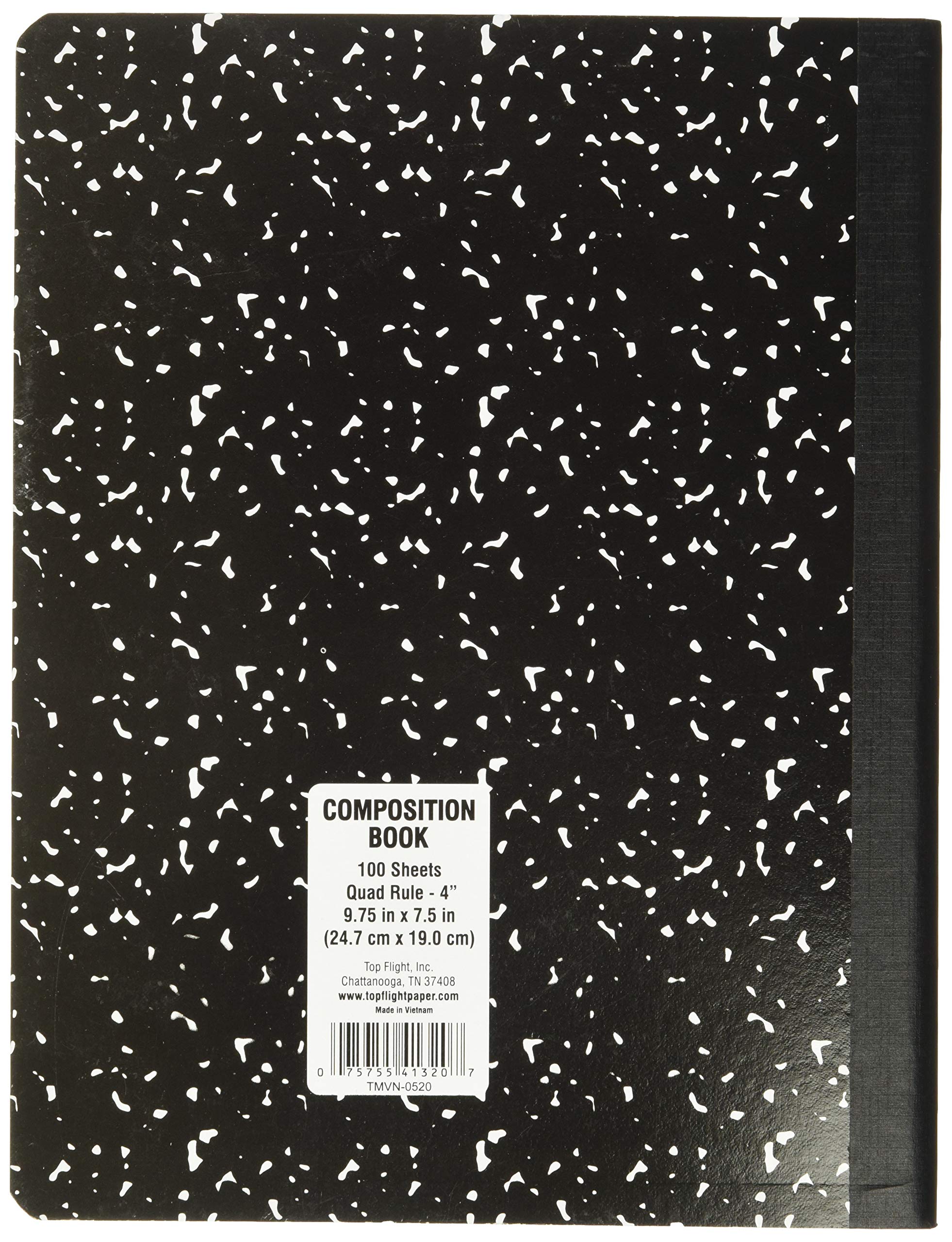 Mua Top Flight Sewn Marble Composition Book, Black/White, Quad Rule, 4 ...