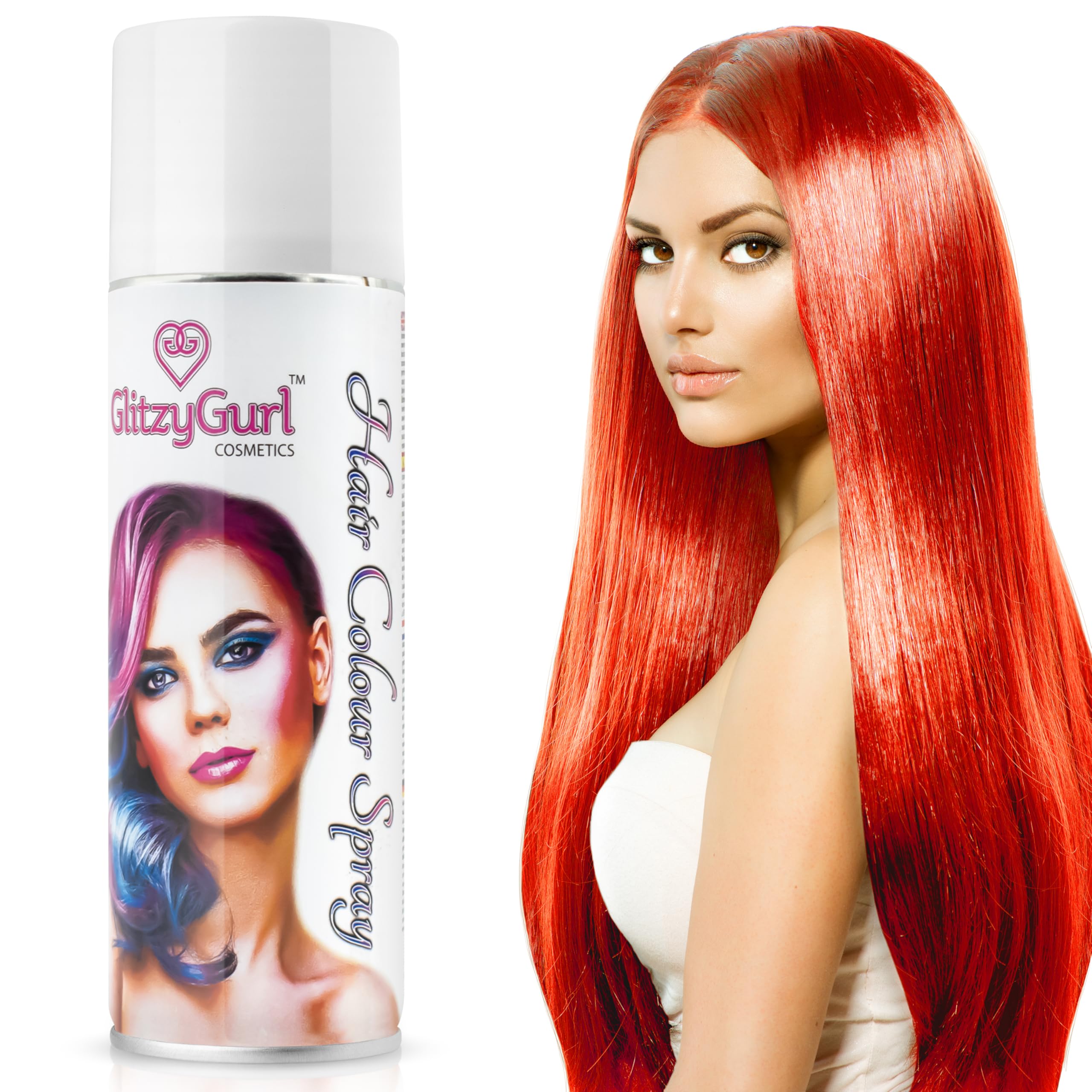Hair Colour Spray 125ml Temporary Hair Kids Adults Halloween Temporary Dye Made in UK (Fluo Red)
