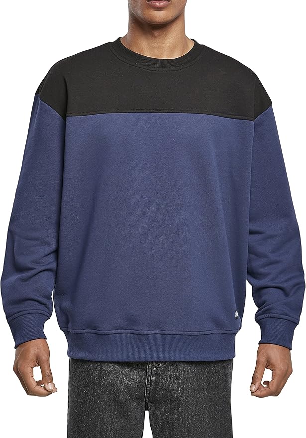 Urban Classics Men's Crewneck Sweatshirt, Upper Block Crew Neck, L