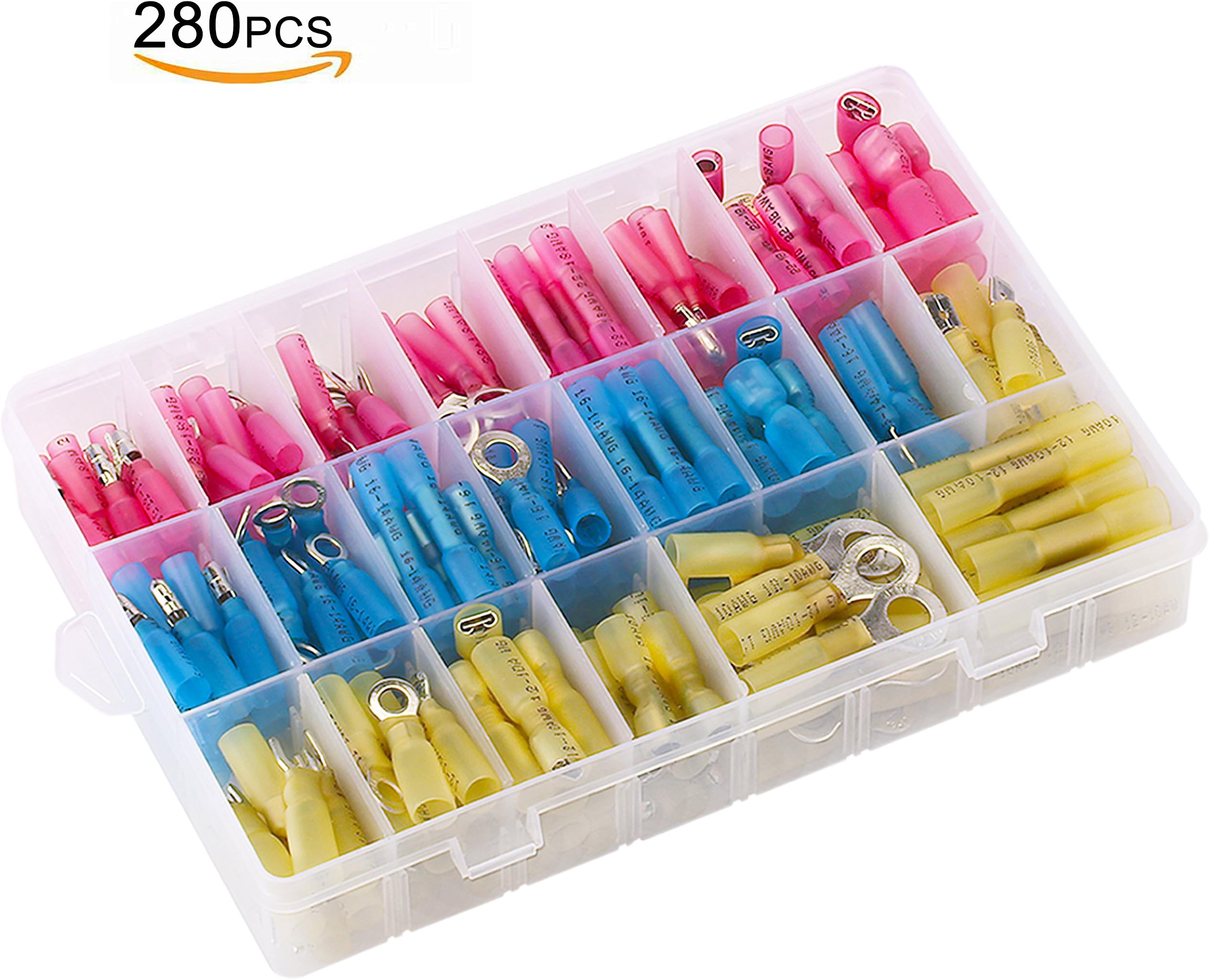 280pcs Connectors Terminals Electrical Wires Kits Tubing and Soldier, Waterproof Sealing, durability and security of cookan