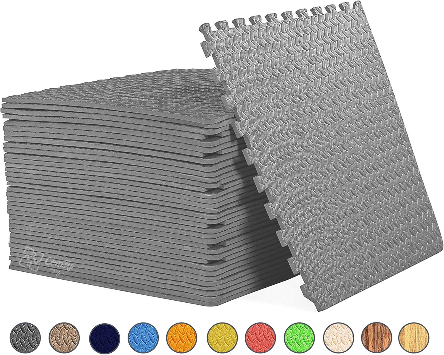 ComFy Puzzle Exercise Mat, EVA Foam Interlocking Tiles, Protective