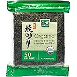 ONE ORGANIC Sushi Nori Premium Roasted Organic Seaweed (50 Full Sheets)
