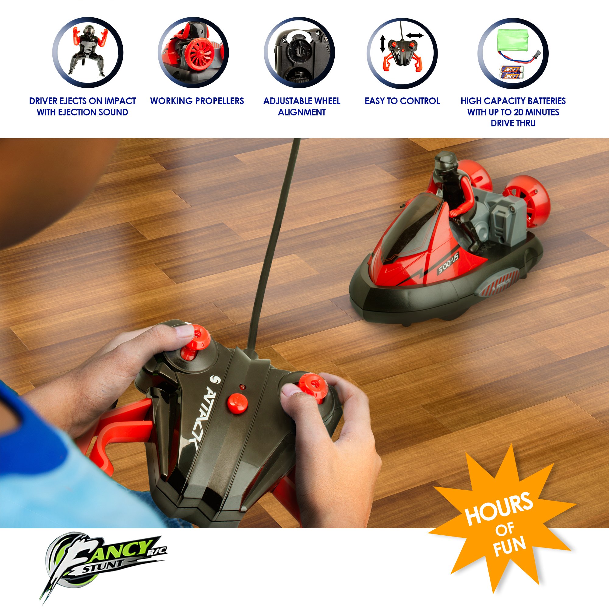 2 Pack Remote Control Bumper Cars Two Player Stunt RC Toy with