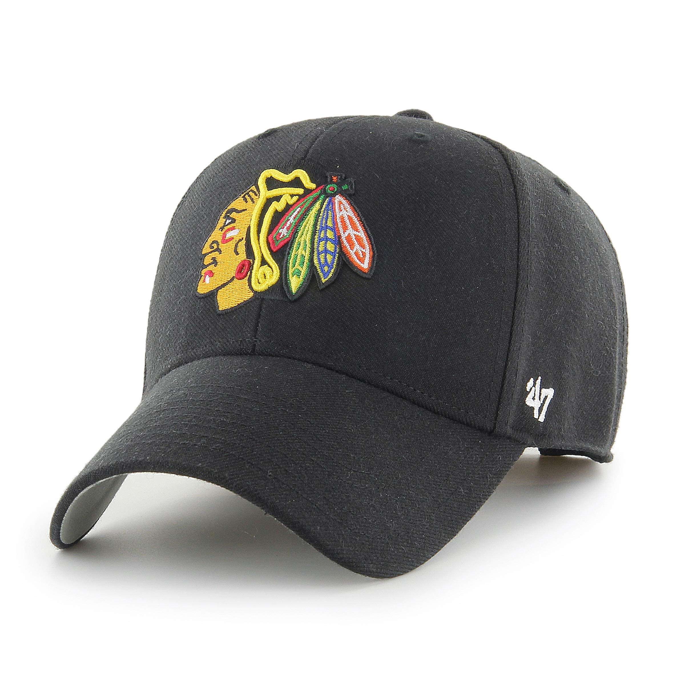 47 Chicago Blackhawks NHL MVP Unisex Baseball Cap, Adjustable, Team Badge, Black