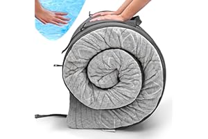 ZERMÄTTE Roll Up Travel Mattress, CertiPUR-US 3” Cooling Gel Infused Memory Foam Sleeping Pad, Portable Foldable Floor Mat for Camping, Car & Bed Topper w/Waterproof Cover, Carry Bag | Kids, Cot, Single, Twin