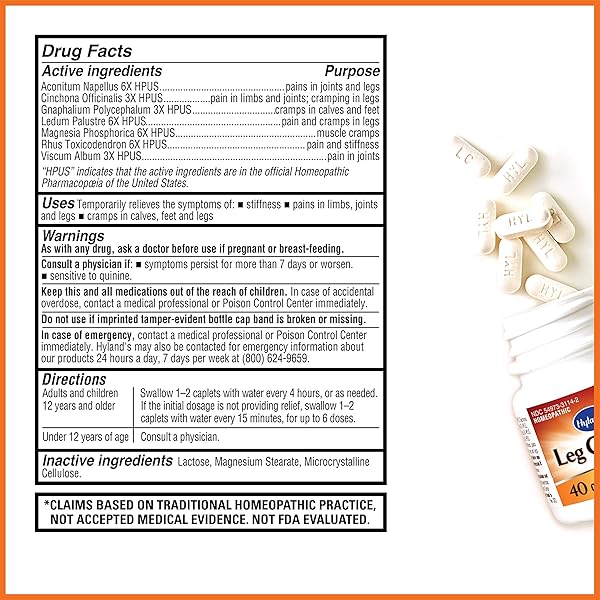 HYLAND’S LEG CRAMP CAPLETS, NATURAL CALF, LEG AND FOOT CRAMP RELIEF, 40 COUNT