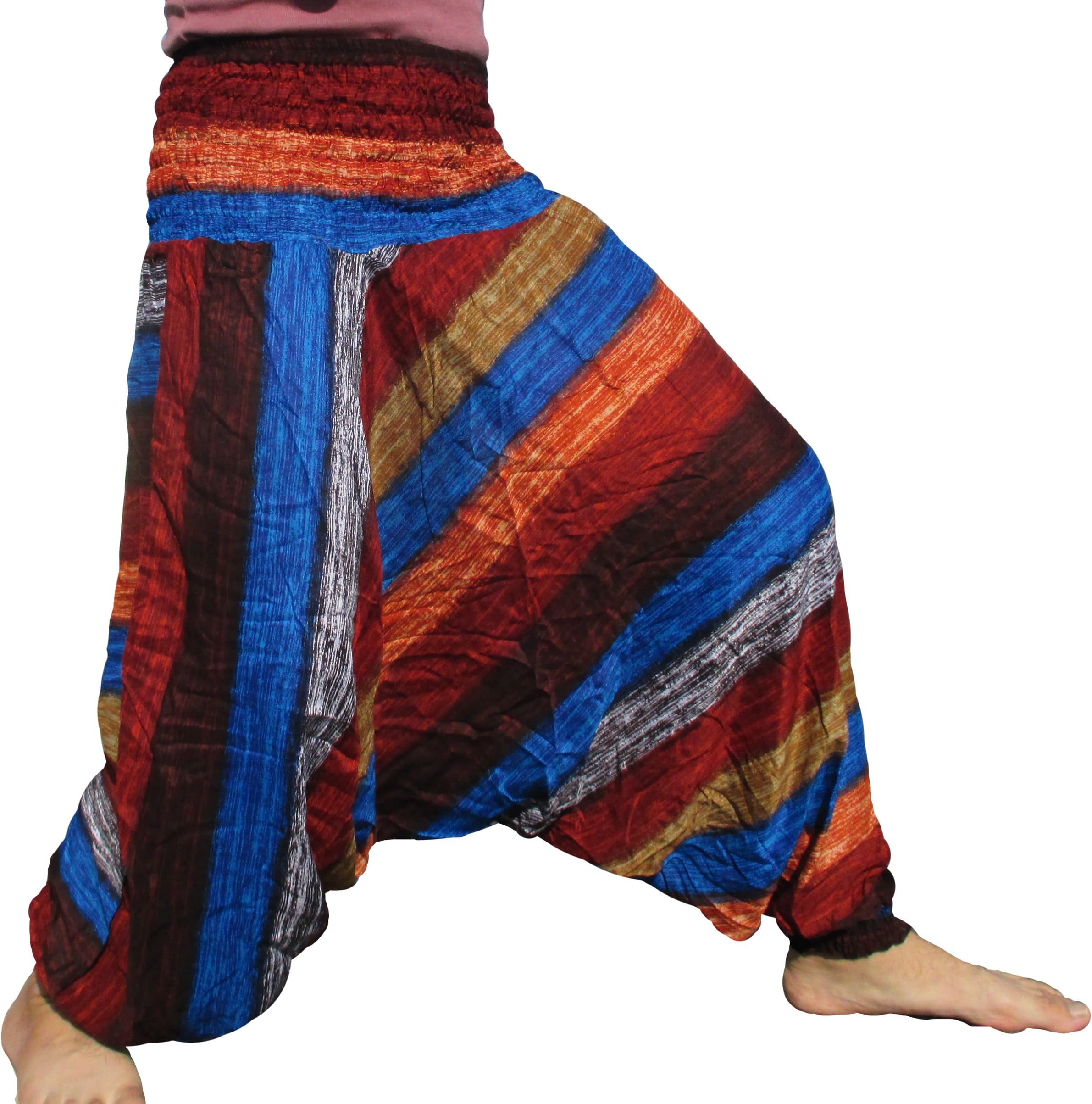 Rayon Smock Top Fabric Artwork Harem Hippie Jumpsuit Aladdin Pants