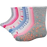 Hanes girls Ultimate Fashion Crew Socks Pack, Lightweight Stretch Crew Socks, Assorted 10-pair Pack, Small