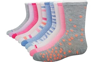 Hanes girls Ultimate Fashion Crew Socks Pack, Lightweight Stretch Crew Socks, Assorted 10-pair Pack, Small