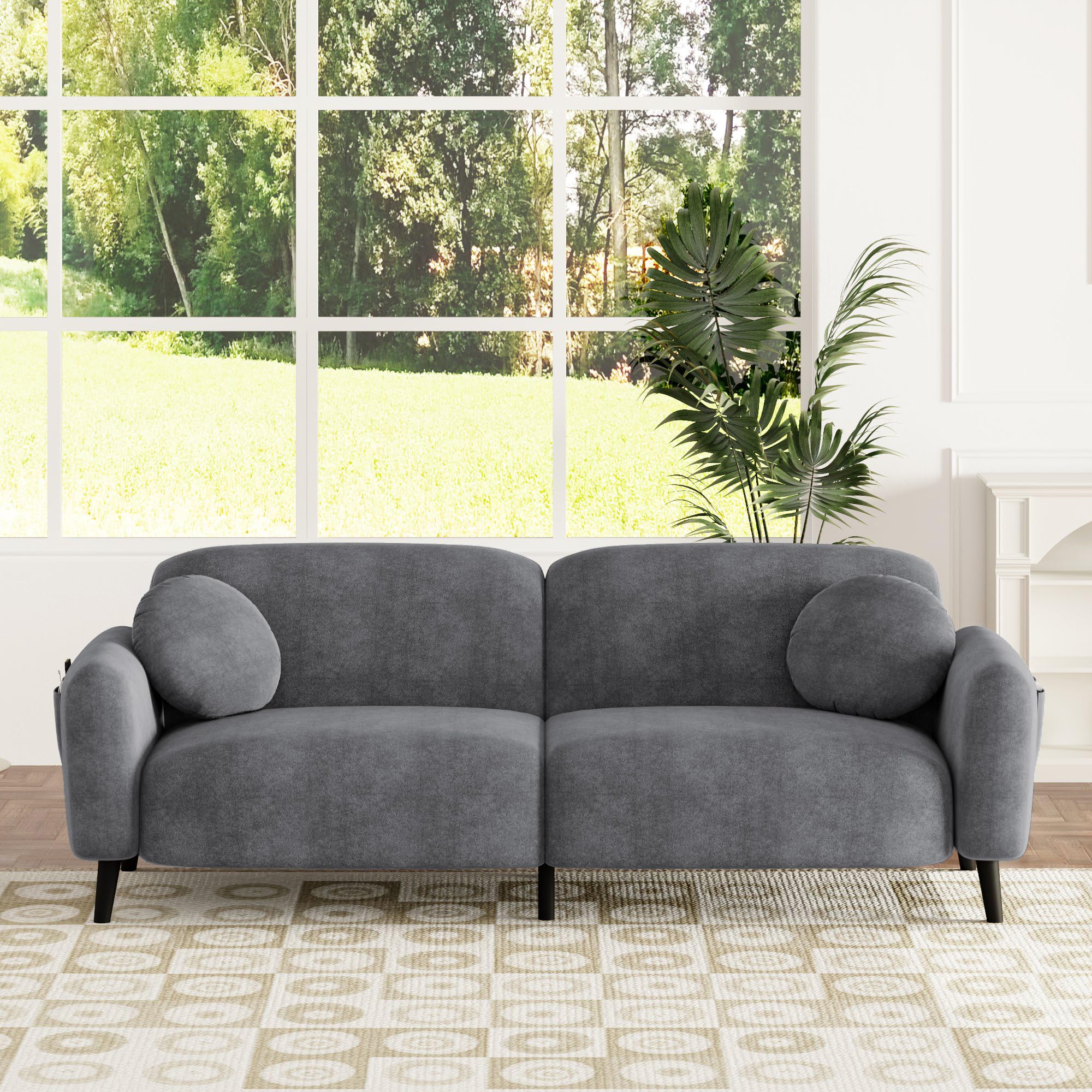 Photo 1 of **SELLING FOR PARTS AS PARTIAL SET. ONE BOX OF TWO**FANYE 83.9INCH Lovely & Comfy 3 Seater Sofa Couch, Modern Living Room Loveseat Seating Group Sofa&Couch,Thicker Cushion and Wider Armrsts with Side Pockets for Home Office Apartment