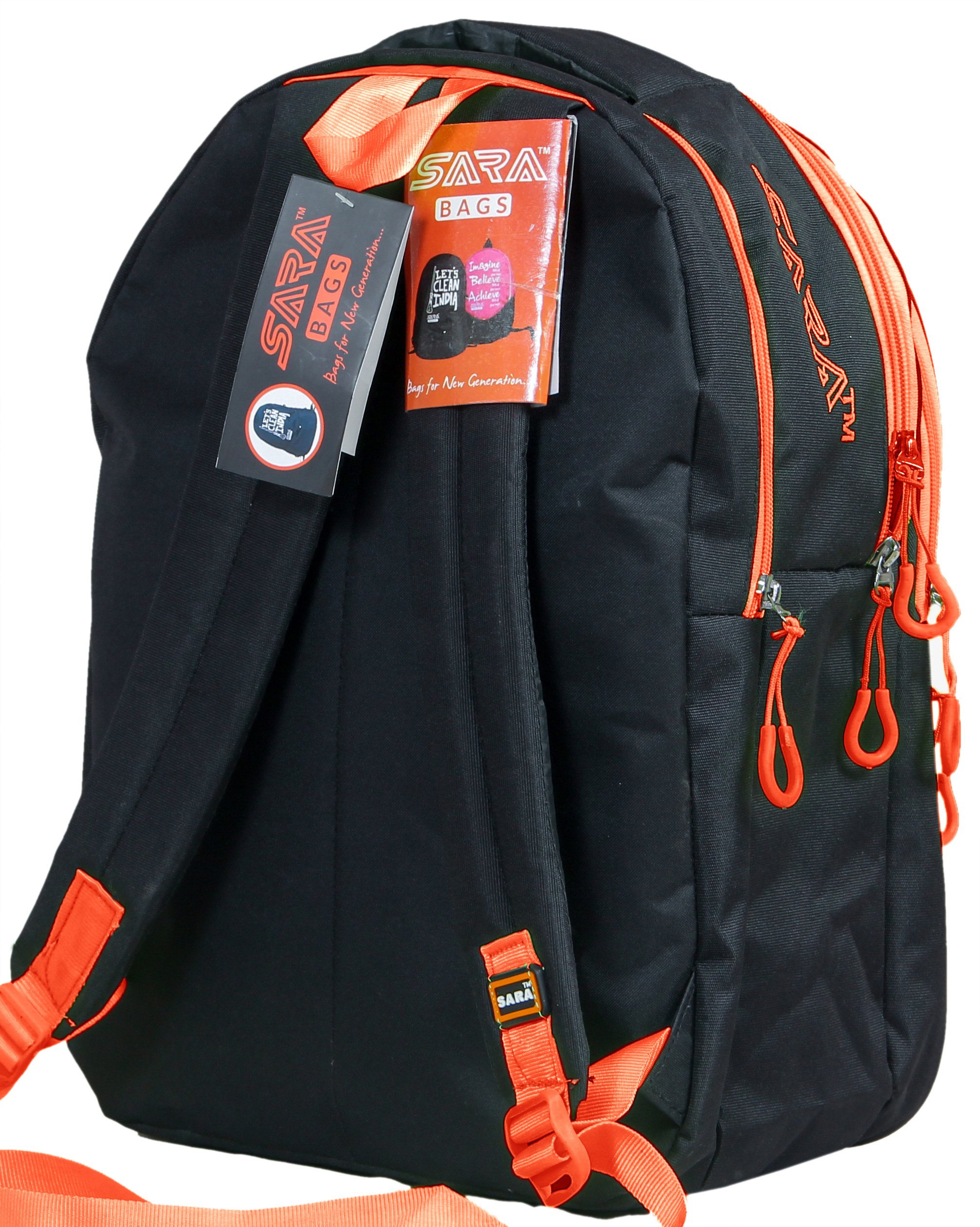 orange school backpack