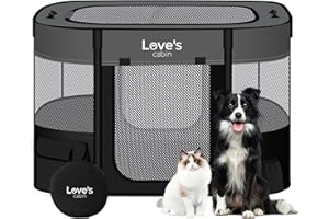 Love's cabin Pet Puppy Dog Playpen, Medium Dog Tent Crates Cage Indoor/Outdoor, Portable Exercise Playpen for Cat, Foldable Pop Up Dog Kennel Playpen with Carring Case (M, Grey)