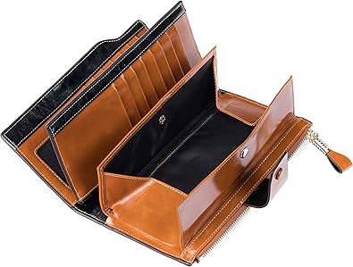 Amazon レディース長財布 ウォレット オイル仕上げ 牛本革 大容量