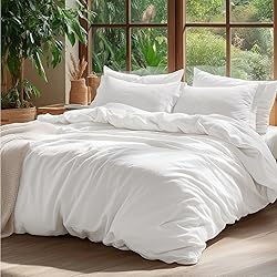 Bedsure 100% Washed Cotton Duvet Cover Oversized