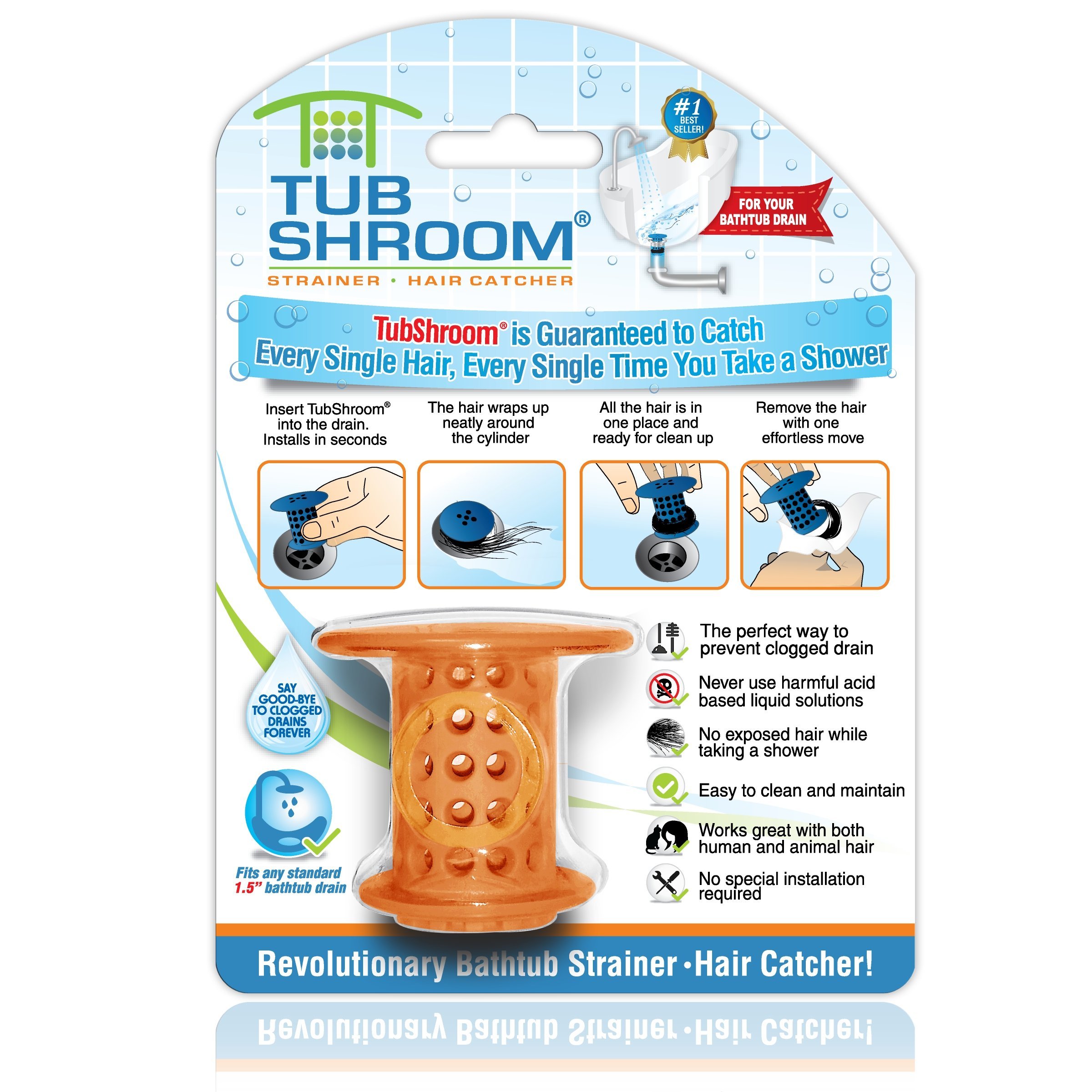 Tub Mushroom Drain Protector Hair Catcher Strainer Snare Clogged Free