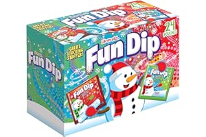 FERRARA Lik-M-Aid (1) Box Fun Dip Holiday Edition - Cherry Yum Diddly and RazzApple Magic Flavors - 24pc Candy Stick & Powder Pouches per Box - Net Wt. 10.32 oz