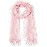 Cindy and Wendy Lightweight Soft Leaf Lace Fringes Scarf Bridal Veils shawl for Women