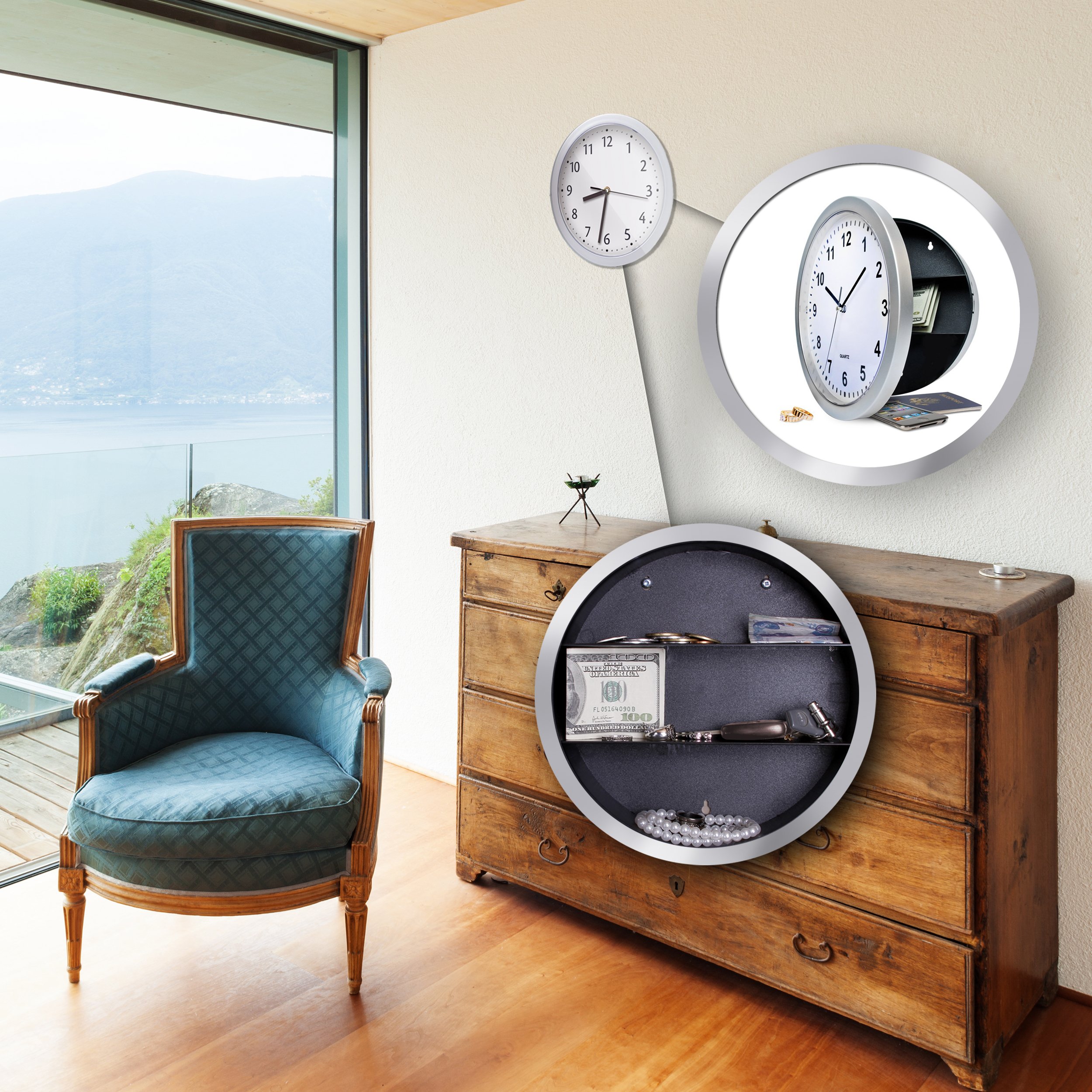 Hidden Wall Clock Safe Looks Like Regular Wall Clock But Has A