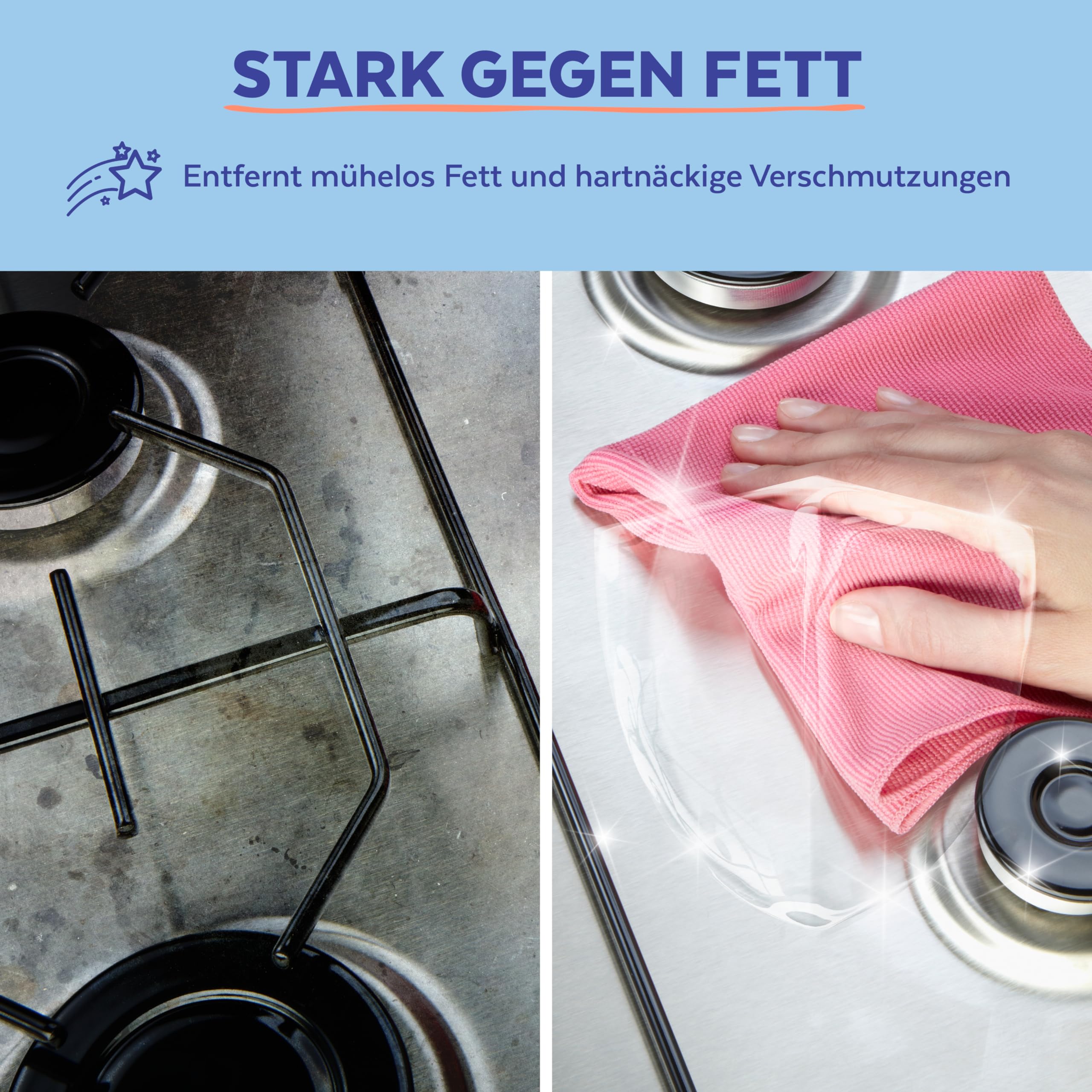 Sagrotan Küchen-Allzweck-Reiniger Spritzige Zitrone – 2in1 Desinfektionsreiniger für die zuverlässige Reinigung von Küchenoberflächen – 4 x 750 ml Sprühflasche 3