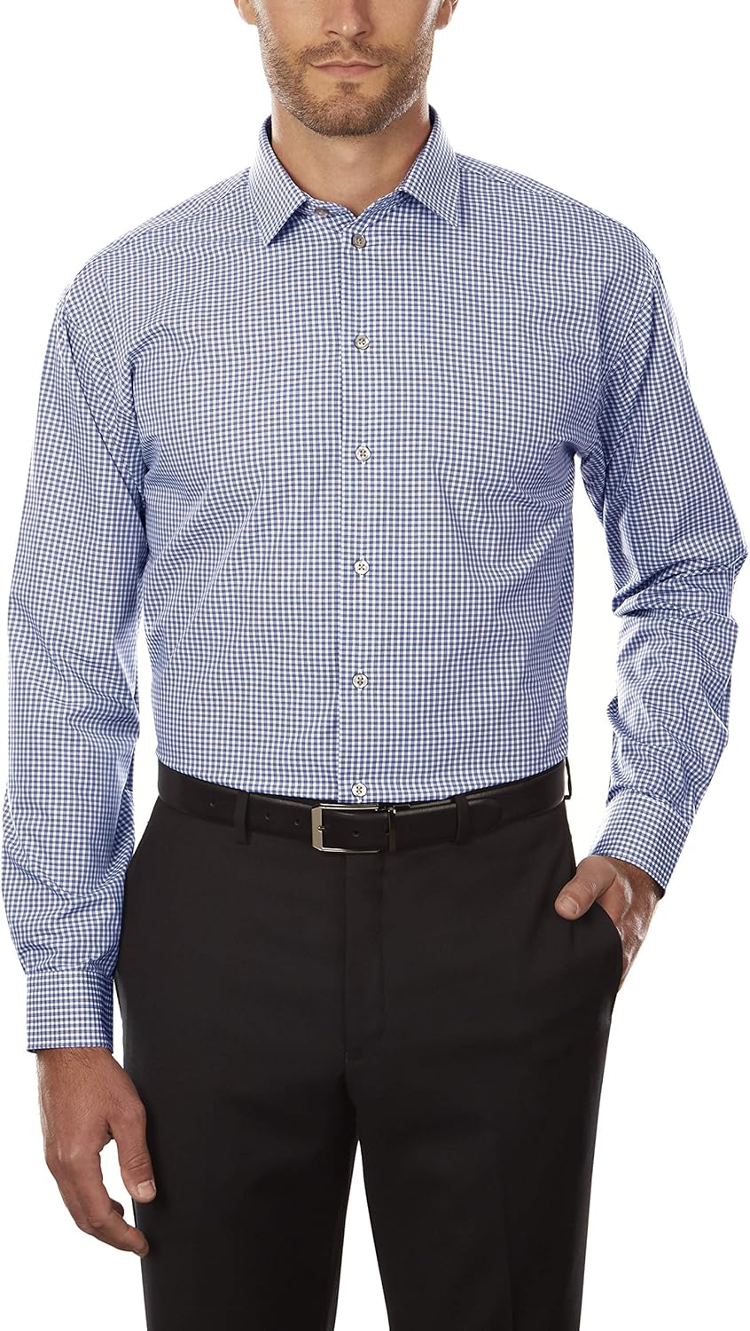 Unlisted by Kenneth Cole Men's Dress Shirt Regular Fit Checks and Stripes (Patterned) at  Men’s Clothing store