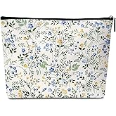 GREOXG Flowers Makeup Bag, Flower Pattern Travel Bag, Cute Flower Zipper Pouch Toiletry Bag Birthday Valentine Gifts for Woman Girls Sisters Mom Daughter Toiletries Organizer-D52