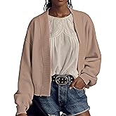 STURWBEZ Womens Fall Waffle Cardigan Sweaters Chunky Open Front Long Sleeve V Neck Casual Knit Tops Outerwear Coat