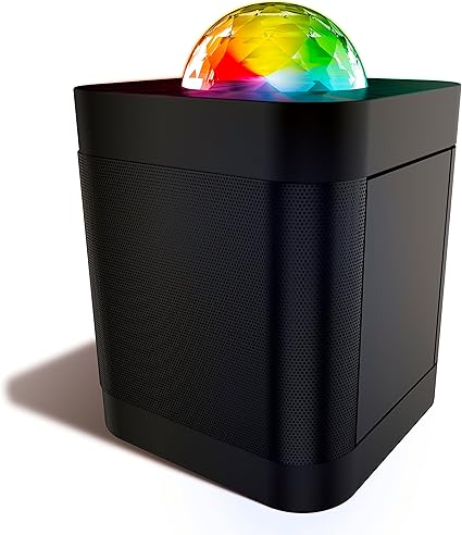 polaroid wireless tower speaker with disco party lights