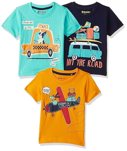 Baby-Boys Regular fit T-Shirt (Pack of 3)