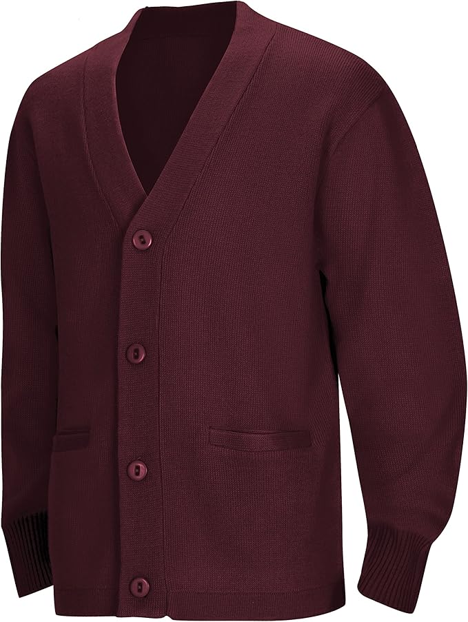 Classroom Men's PlusSize Adult Unisex Cardigan Sweater, Burgundy, XXX