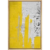 SIGNWIN Framed Canvas Print Wall Art Yellow Streaks on White Background Abstract Texture Illustrations Impressionism Contemporary for Living Room, Bedroom, Office - 16