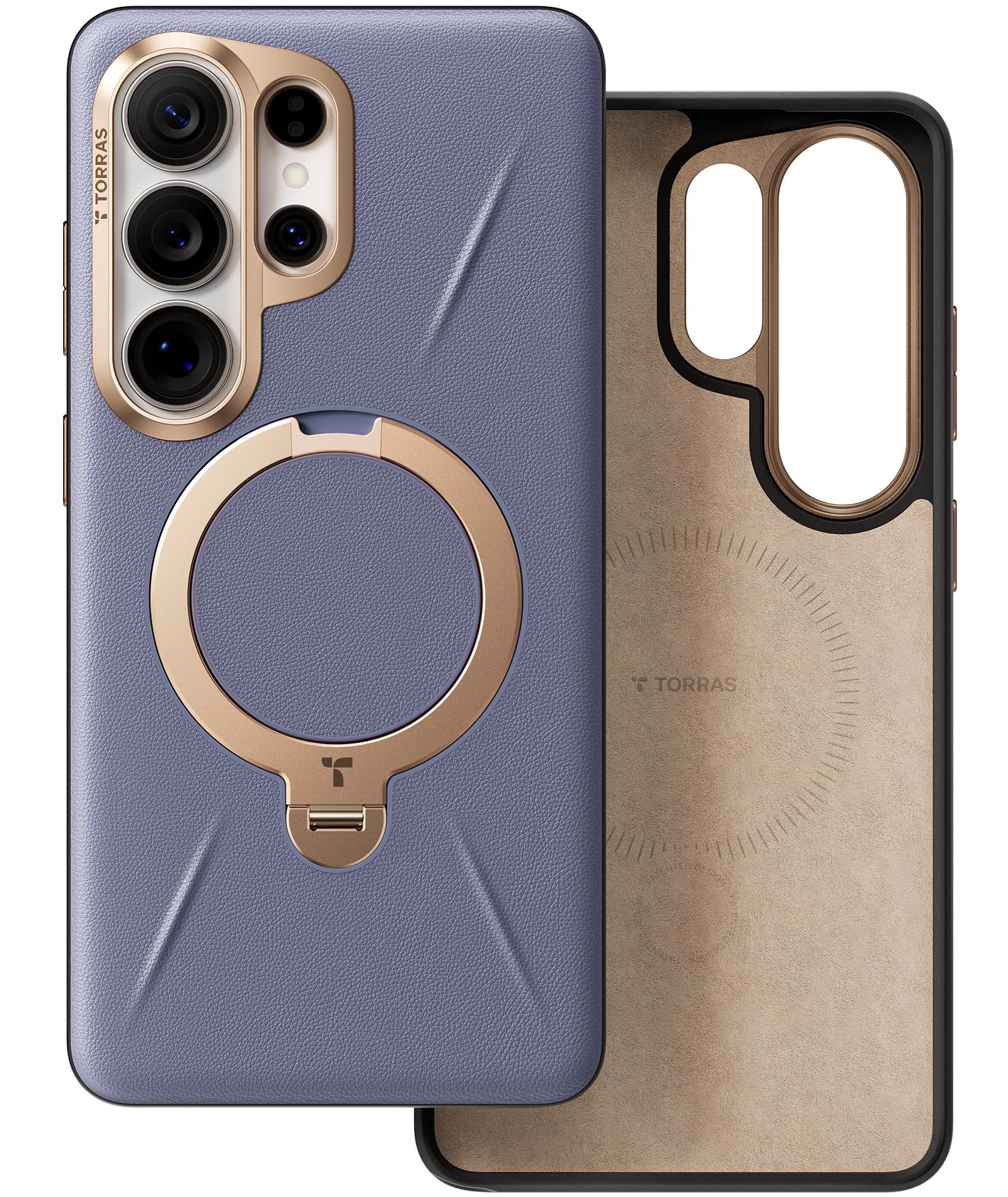 Photo 1 of TORRAS Ostand Q3 VegSkin for Samsung Galaxy S26 Ultra Case Leather, 360 Magnetic Stand, Fit for MagSafe, Premium Vegan Leather Case for S26 Ultra Case, Microfiber Lining, Amethyst Purple