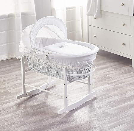 kinder valley white wicker moses basket