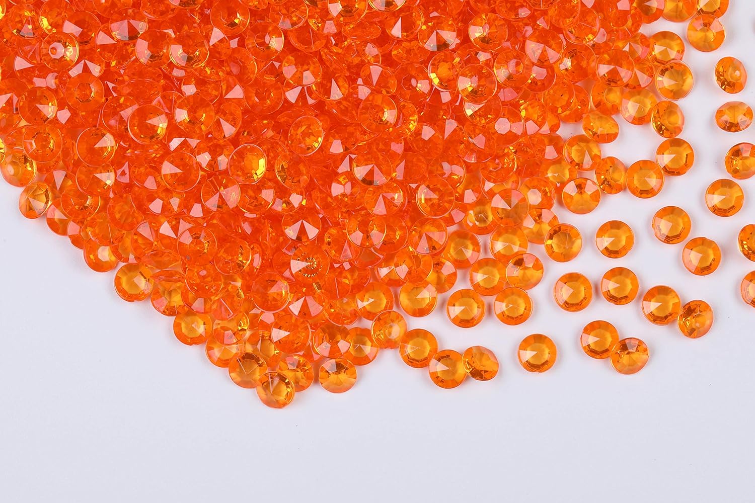 Vase Fillers - Gintoaria 1000pcs/ Pack Wedding Table Acrylic Diamond Scatter Crystals Confetti Acrylic Gems Vase Fillers Rhinestones for Wedding, Bridal Shower, Vase Beads Decorations (12mm, Orange)