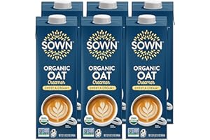 SOWN Organic Oat Creamer Sweet & Creamy - Barista Oat Milk Non Dairy Coffee Creamer - Plant Based, Dairy-Free, Vegan, Gluten-Free, Non-GMO, Shelf Stable - 32oz (Pack of 6)