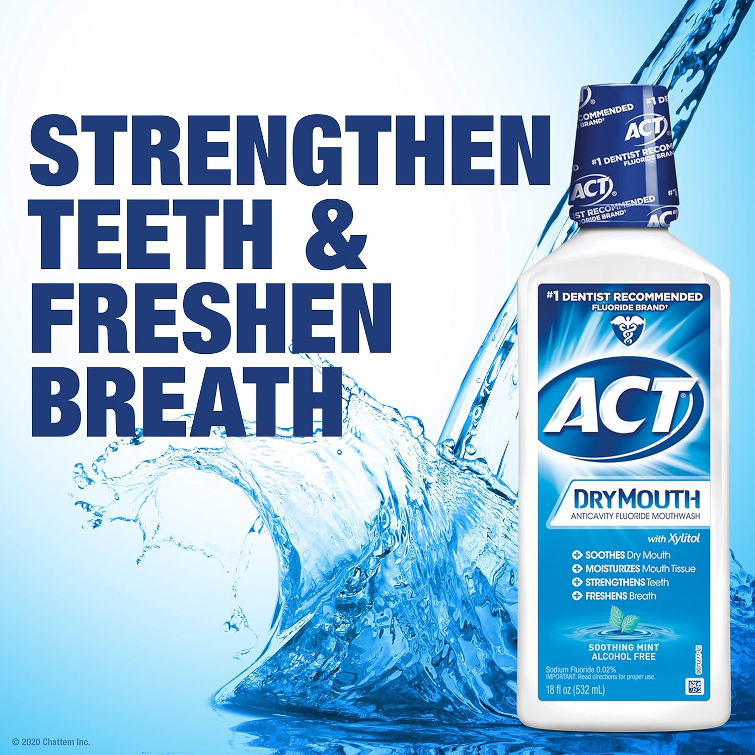 ACT Total Care Dry Soothing Mouthwash, Mint, 18 Ounce: Health & Personal Care