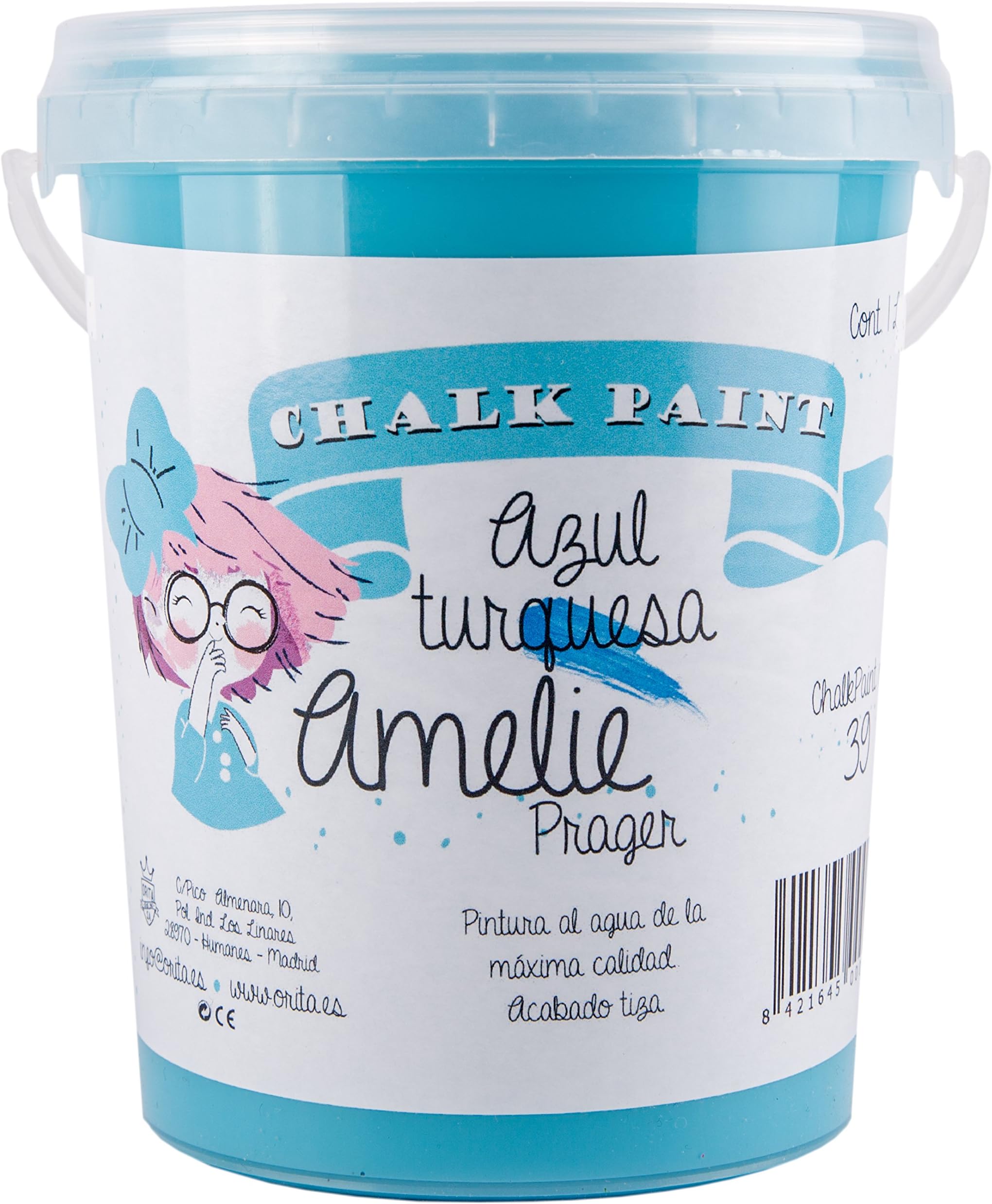 Amelie Prager 1000 – 39 Paint to The Chalk, Turquoise Blue, 1 L