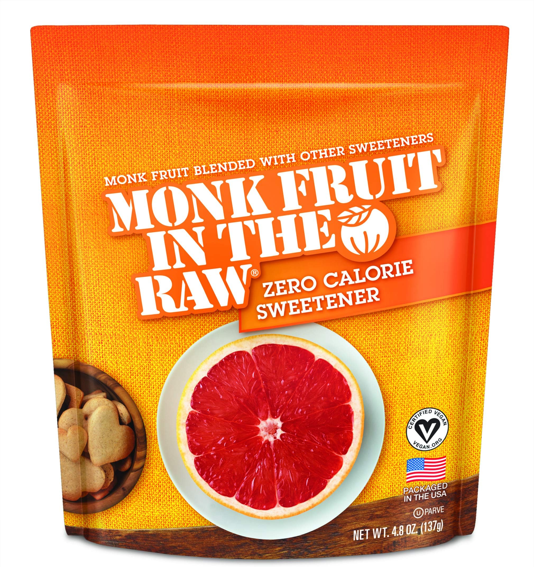 MONK FRUIT IN THE RAW, Zero-Calorie Sweetener, 4.8 OZ. Bag (6 Pack)