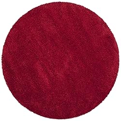 SAFAVIEH Milan Shag Collection 7' Round Red SG180