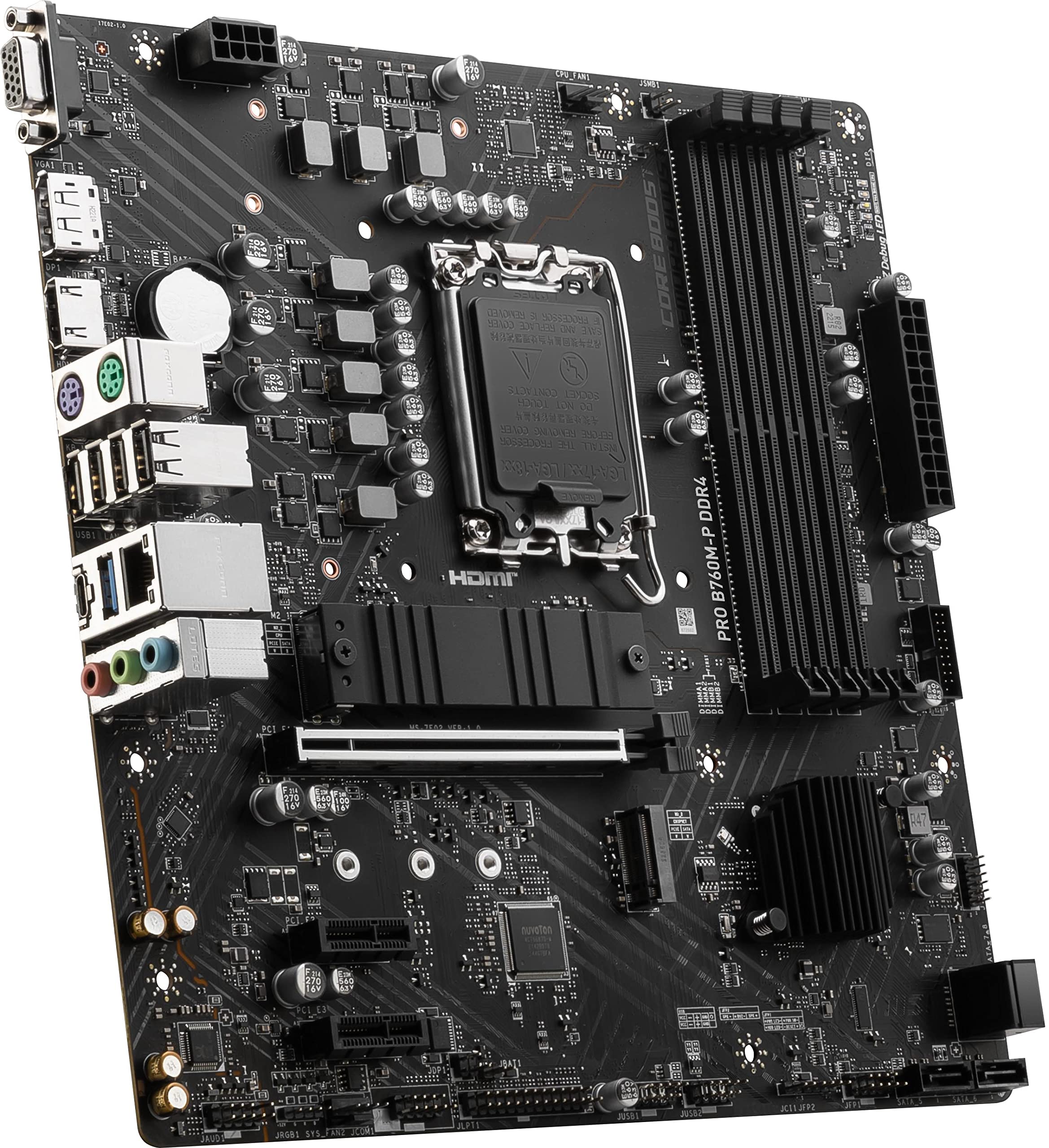 MSI PRO B760M-P DDR4 ProSeries Motherboard (Supports 12th/13th/14th Gen Intel Processors, LGA 1700, DDR4, PCIe 4.0, M.2, USB 3.2 Gen2, HDMI/DP, mATX)
