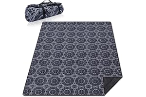 Supfitness Extra Large Picnic Blankets Waterproof Foldable (60 "x 80") Beach Blanket Waterproof Sandproof,3-Layer Thicking Mat Outdoor Packable Camping Blanket
