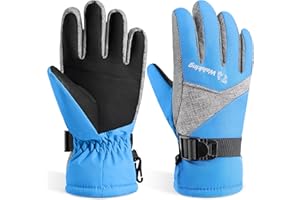 WALSKING Kids Winter Gloves, Snow Waterproof Ski Cold Weather Insulated Outdoor Snowboard Thinsulate Gloves for Boys Girls Youth
