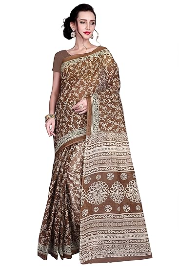 Women's Pure Cotton Printed Saree Without Blouse Piece