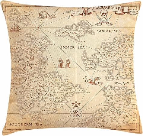 Carte De L Ile Couvre Lit Taie D Oreiller Housse De Coussin