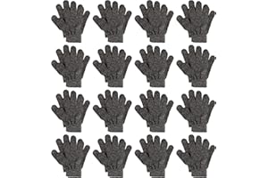 Glooarm 16 Pairs Kids Gloves Winter Boys or Girls Gloves Children's Warm Knit Magic Gloves Bulk for Winter Supplies