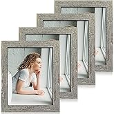 iRahmen 8x10 Picture Frame Set of 4, High Definition Glass Distressed Moss Green Frame, 8 x 10 Wood Photo Frames for Tabletop Display and Wall Mounting