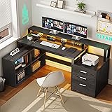 YITAHOME L Shaped Desk with 3 Drawers, 65" Corner