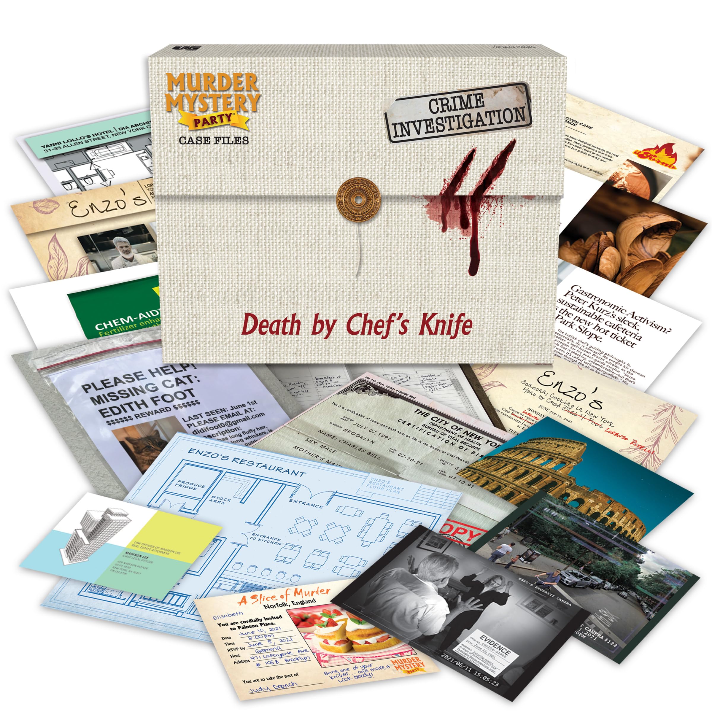 University Games Murder Mystery Case File A Chef's Knife, 33283, For age 12 years and over