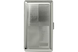 STEPHANIE IMPORTS Silver Four Square (Full Pack 120s) Metal-Plated Cigarette Case & Stash Box