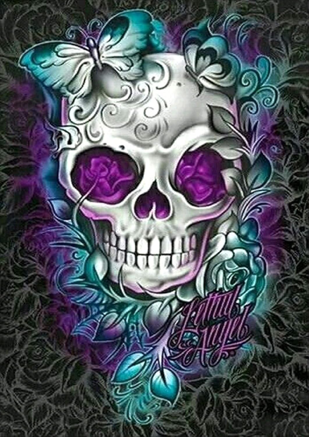 5D Diamond Painting Kits Full Drill Diamond Art Skull Adult Cross Stitch Kits Paint by Diamonds Rhinestone Embroidery Mosaic Pictures DIY Handcraft Livingroom Wall Art Craft Home Decor 30X40CM
